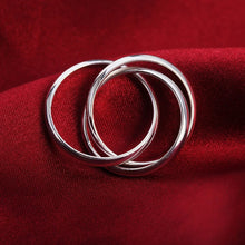 Load image into Gallery viewer, Wristwear / WRings: 925 Sterling Silver Ring. Women or Men. Simple 3circles. size 5/6/7/8/9/10
