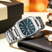 將圖片載入圖庫檢視器 Watches: 40mm Square Analog Face. Diving Series. Clock Black Stainless Steel. Quartz Movement,
