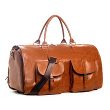 Cargar imagen en el visor de la galería, Travel Bag / Storage: Large Capacity Duffle Bag. faux Leather. Multi Carry Hanging Gym Bag Waterproof Folding Business Handbag Travel Luggage Shoulder Bag
