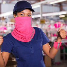 Load image into Gallery viewer, Safety Wear: High Visibility Neck Gaiter. Reflective. Summer Bandana. Wind/ Dust /Sun Protection.
