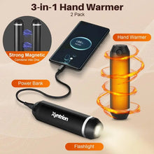 Load image into Gallery viewer, Gadgets: Hand Warmers (2 Pack) by Xyntrion. 3-in-1 Electric Functions: Device Charger, Flashlight, Rechargeable, 3 Heat Settings
