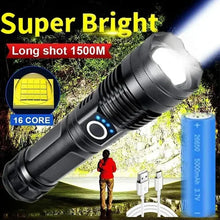 Load image into Gallery viewer, Gadgets / Flashlight: High Power XHP100 LED. Rechargeable USB. 4 Core Torch. Zoom.
