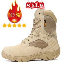 Load image into Gallery viewer, Boots:  Special Force Styling. Leather. Waterproof. Desert Combat High Top.
