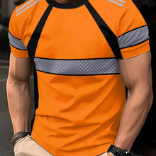 Cargar imagen en el visor de la galería, Safety Wear: Quick Dry T-shirt. High Reflectivity. Stripe Mesh. Short Sleeve. Also a  good workout shirt.
