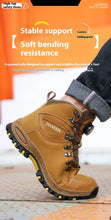 Load image into Gallery viewer, Boots:  Leather Safety Boots. Button Release. Waterproof. Indestructible. Steel Toe. Kevlar Midsole. Anti-puncture.  (See Images for Size conversions)
