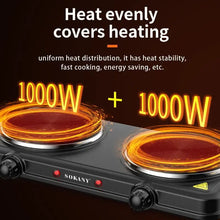 Load image into Gallery viewer, Gadget:  Electric Hot Plate, 2000W, Dual Control Infrared Cooktop, Double Burner, Portable Countertop Burner, Electric Cooktop
