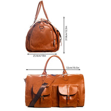 Cargar imagen en el visor de la galería, Travel Bag / Storage: Large Capacity Duffle Bag. faux Leather. Multi Carry Hanging Gym Bag Waterproof Folding Business Handbag Travel Luggage Shoulder Bag
