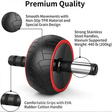 將圖片載入圖庫檢視器 Ab Wheel Roller Strength Training Fitness Equipment Home Gym Exerciser Workouts Abdominal Muscle Trainer
