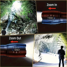 Cargar imagen en el visor de la galería, Gadgets: Linternas LED, linterna portátil con 5 modos y zoom, antorcha brillante para acampar, senderismo al aire libre, iluminación de emergencia para el hogar

