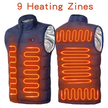 Load image into Gallery viewer, Coats / Jackets: Heated Vest. 9 Zones. Electric Heat. USB.
