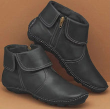 Load image into Gallery viewer, Boots: Ladies Ankle Style. Leather with Side Zipper.
