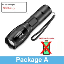 Cargar imagen en el visor de la galería, Gadgets: Linternas LED, linterna portátil con 5 modos y zoom, antorcha brillante para acampar, senderismo al aire libre, iluminación de emergencia para el hogar
