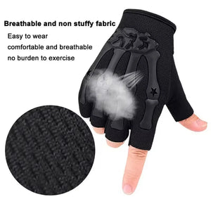 Gloves: Non-slip. Half Fingered. Velcro Wrist Strap