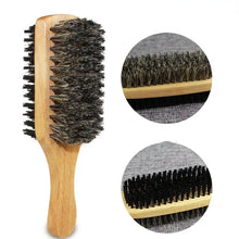 Load image into Gallery viewer, Grooming:  Boar Bristle Hair Brush.  Natural Wood. Styling Beard Hairbrush. Use on Short, Long, Thick, Curly, or Wavy Hair
