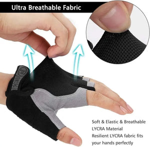 Gloves: Driving Comfort. Fingerless. Anti-Slip. Shock-Absorbing Gel Palm. Breathable. Sports. Various Colors.