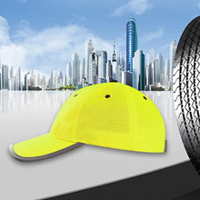 Load image into Gallery viewer, Head Gear / Safety Wear: High Visibility Reflective Baseball Cap. Yellow Safety Hat. Work Safety Helmet Washable Hat Safety Traffic Cap Hard Hat.
