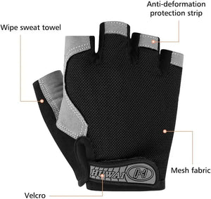 Gloves: Driving Comfort. Fingerless. Anti-Slip. Shock-Absorbing Gel Palm. Breathable. Sports. Various Colors.