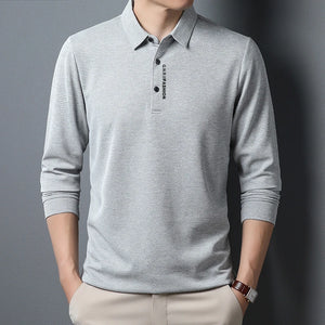 Shirts:  POLO Shirt. Waffle Texture. Long Sleeved. Printed Lapel .