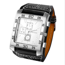 將圖片載入圖庫檢視器 Watches: Square Big Size. Quartz. Leather Strap.  Fashion Elegant Clock Styling. Various Styles.
