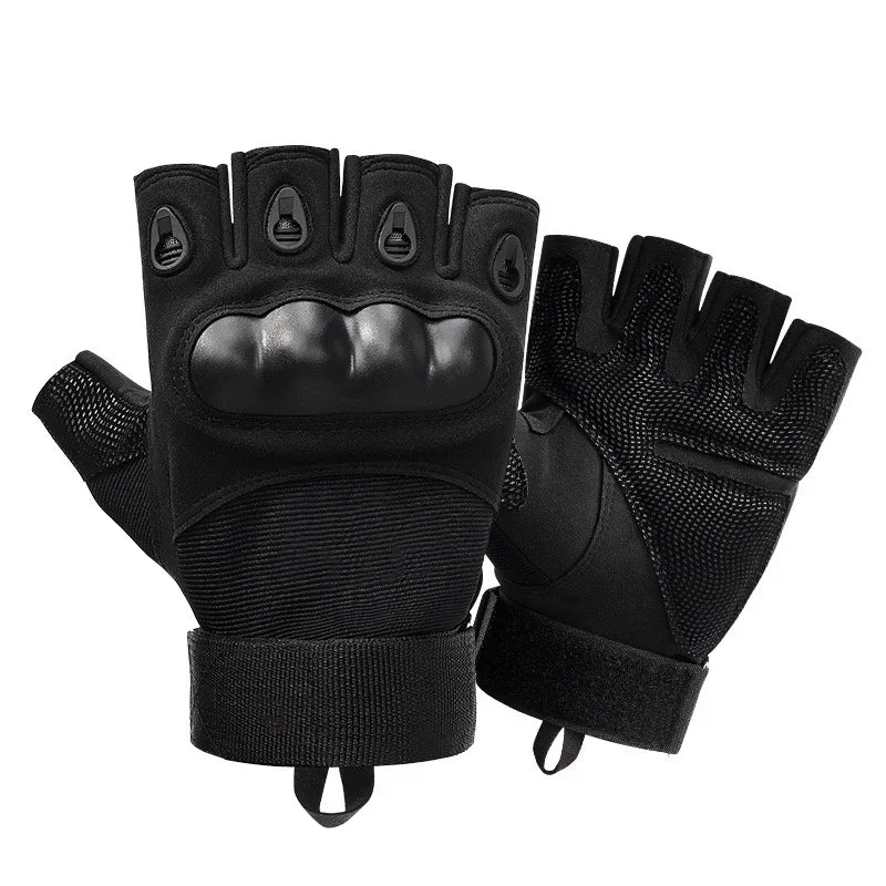 Gloves: Half Fingered. Tactical Styling. Knuckle Protection, Various Colors