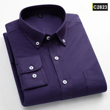 Load image into Gallery viewer, Shirts: Classic fit Oxford. 100%Cotton. Long-sleeve. Single pocket. Slim fit. Solid colors.
