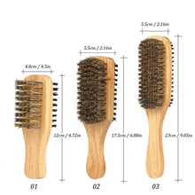 Load image into Gallery viewer, Grooming:  Boar Bristle Hair Brush.  Natural Wood. Styling Beard Hairbrush. Use on Short, Long, Thick, Curly, or Wavy Hair
