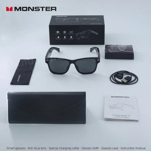 Eyewear: by Monster. S01 Smart Glasses. Wireless Bluetooth Earphones. Calling, Music, Audio Sport Headset Eyewear Intelligent Eyeglasses