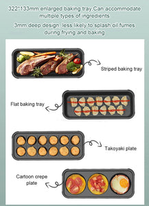 Gadgets / Cooking: Multifunction Electric Cooking. Frying Pan, BBQ Grill, Stove, Prepare Steak, Baking, Eggs.  Crepe Cake. Very Versatile.