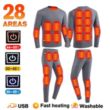 Load image into Gallery viewer, Coats / Jackets: Thermal Heated Underwear. USB Electric Heating. Fleece Long Johns.
