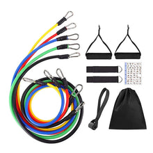 Load image into Gallery viewer, Fitness: Pull Rope, Resistance Bands. 11pcs/Set. Portable. Ankle Strap, Chest Expander, Elastic
