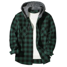 Load image into Gallery viewer, Coats / Jackets: Classic Plaid Flannel Button Down. Hooded. Long Sleeved. Double Pockets. Spring / Autumn
