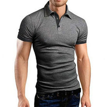 Load image into Gallery viewer, Shirts: Polo. Short Sleeve. Casual.. Slim Fit.. Color Blocking. England Style Streetwear.
