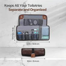 Cargar imagen en el visor de la galería, Travel Bag / Grooming: Toiletry Bag. Compact Roll Organizer for Shave Kit or Hygiene
