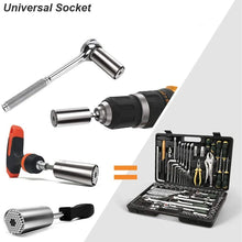 Load image into Gallery viewer, Gadgets / Tools: Universal Socket Wrench Adapter. Adjustable Head. 7-19mm ((Power Drill  NOT included))

