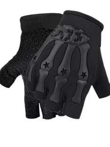 Gloves: Non-slip. Half Fingered. Velcro Wrist Strap