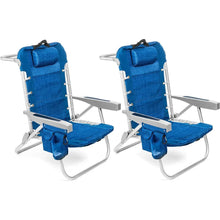 Load image into Gallery viewer, Outdoors: Beach Chair. 5 Positions Recliner. Cooler Pouch. Towel Bar. *2 Pack*
