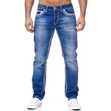 Load image into Gallery viewer, Pants: Jeans. Black and Light Blue. Straight Leg. High Quality Street and Workwear.
