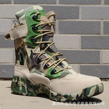 Load image into Gallery viewer, Boots: Camouflage American Special Tactical Styling. Desert Camo and Black
