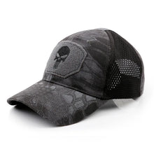 Load image into Gallery viewer, Head Gear: New Tide Punisher Skullie. Mesh baseball Caps. Good quality. Breathable.
