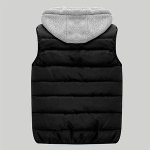 Coats / Jackets: Padded Vest for Spring or Autumn Hooded. Thick, Warm, Sleeveless.