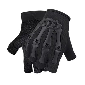 Gloves: Non-slip. Half Fingered. Velcro Wrist Strap