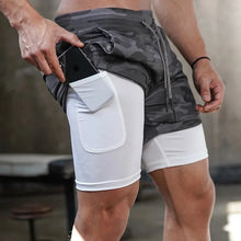 Cargar imagen en el visor de la galería, Fitness: Athletic Shorts. Quick Dry. Compression Underlining. Pocket for keys or phone.
