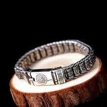 Load image into Gallery viewer, Wristwear:  Handmade Vintage Bracelet. Turn Beads. Retro Six-character Mantra.
