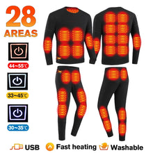 Load image into Gallery viewer, Coats / Jackets: Thermal Heated Underwear. USB Electric Heating. Fleece Long Johns.
