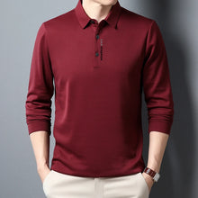 Load image into Gallery viewer, Shirts:  POLO Shirt. Waffle Texture. Long Sleeved. Printed Lapel .
