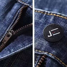 Load image into Gallery viewer, Pants: Loose Straight Jeans. Slim Fit Denim. Dark Gray Trousers,
