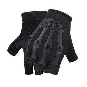 Gloves: Non-slip. Half Fingered. Velcro Wrist Strap