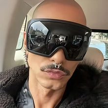 Cargar imagen en el visor de la galería, Oversized Sunglasses Men Wrap Anti Wind Personal Large Shades Futuristic Fashion Future Shield Uv400 Cycling Motorcycle
