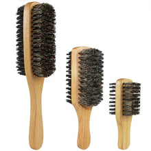 Load image into Gallery viewer, Grooming:  Boar Bristle Hair Brush.  Natural Wood. Styling Beard Hairbrush. Use on Short, Long, Thick, Curly, or Wavy Hair
