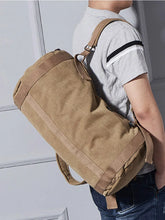 Load image into Gallery viewer, Travel Bags: Canvas Travel Bag. Large Capacity.  Shoulder Carry.
